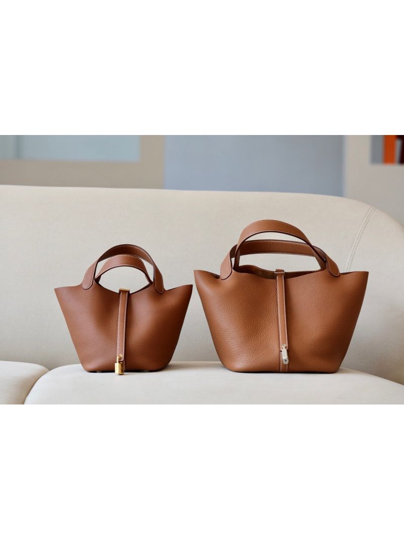 Hermes Picotin Lock bag Brown Clemence leather