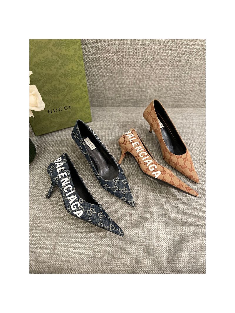 Gucci x Balenciaga The Hacker Project Square Knife Pump 676603 Blue