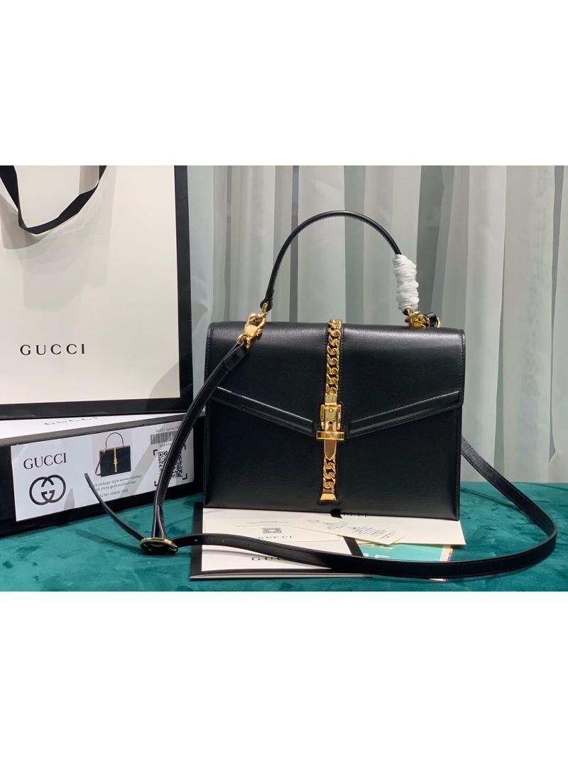 Gucci Sylvie 1969 Small Top Handle Bag 602781 Black