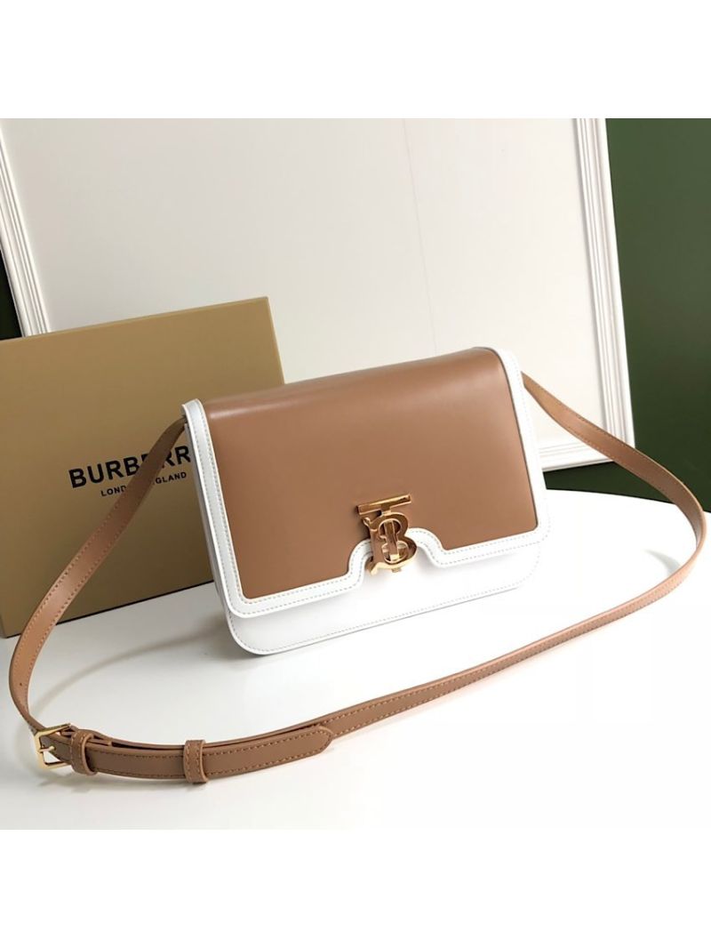Burberry TB Leather Bag 80103351 Light Camel w White