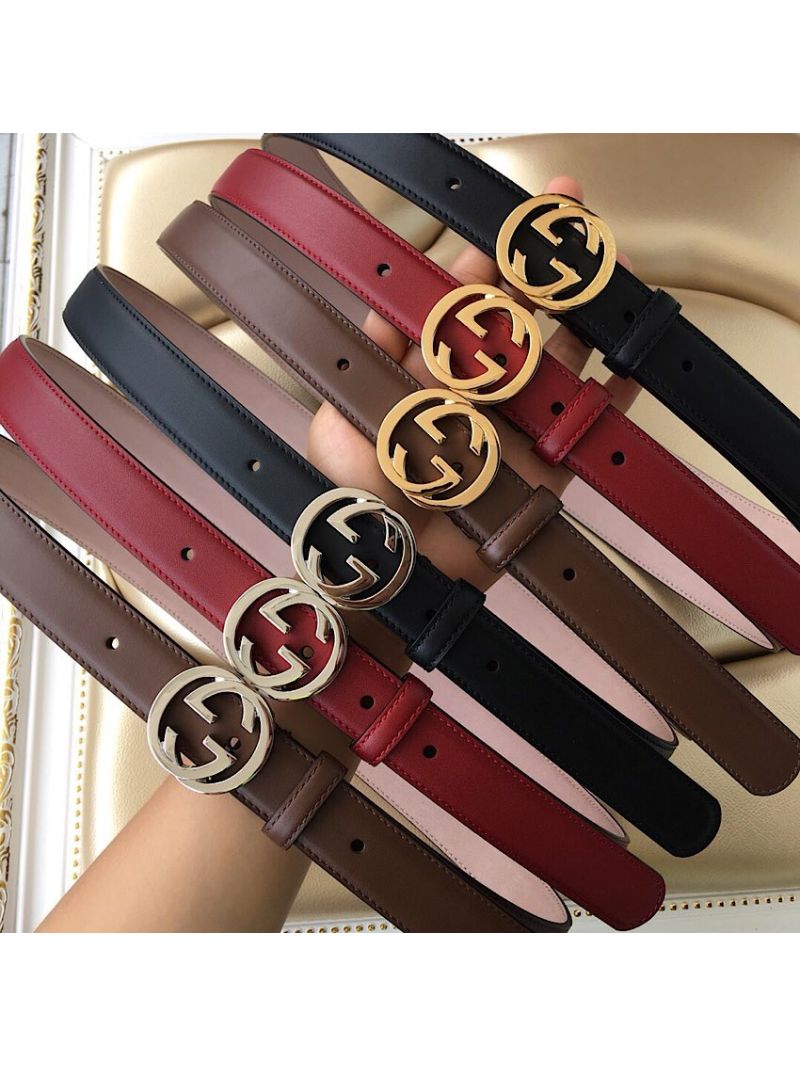 Gucci Leather Belt with Interlocking G Buckle 476342