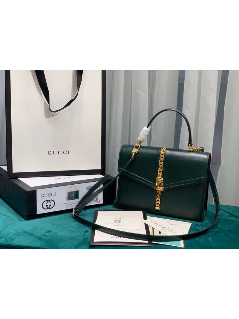 Gucci Sylvie 1969 Small Top Handle Bag 602781 Green
