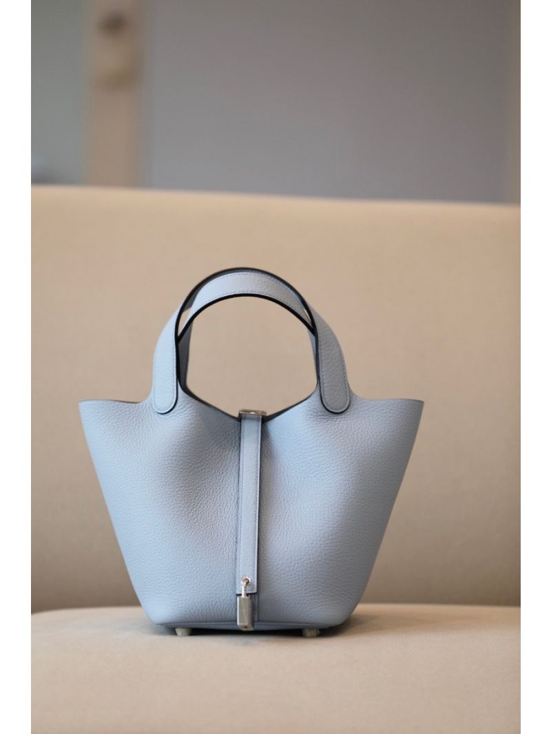 Hermes Picotin Lock bag Baby Blue Clemence leather