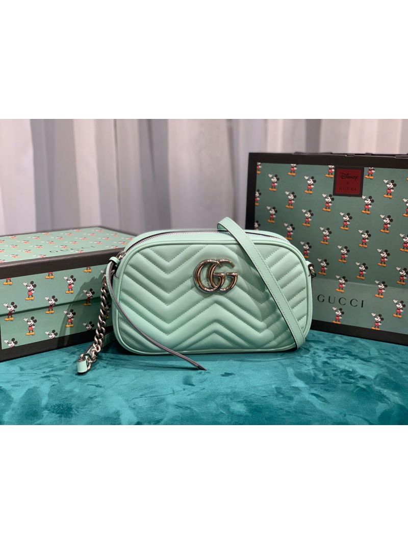Gucci GG Marmont Small Shoulder Bag 447632 Pastel Green