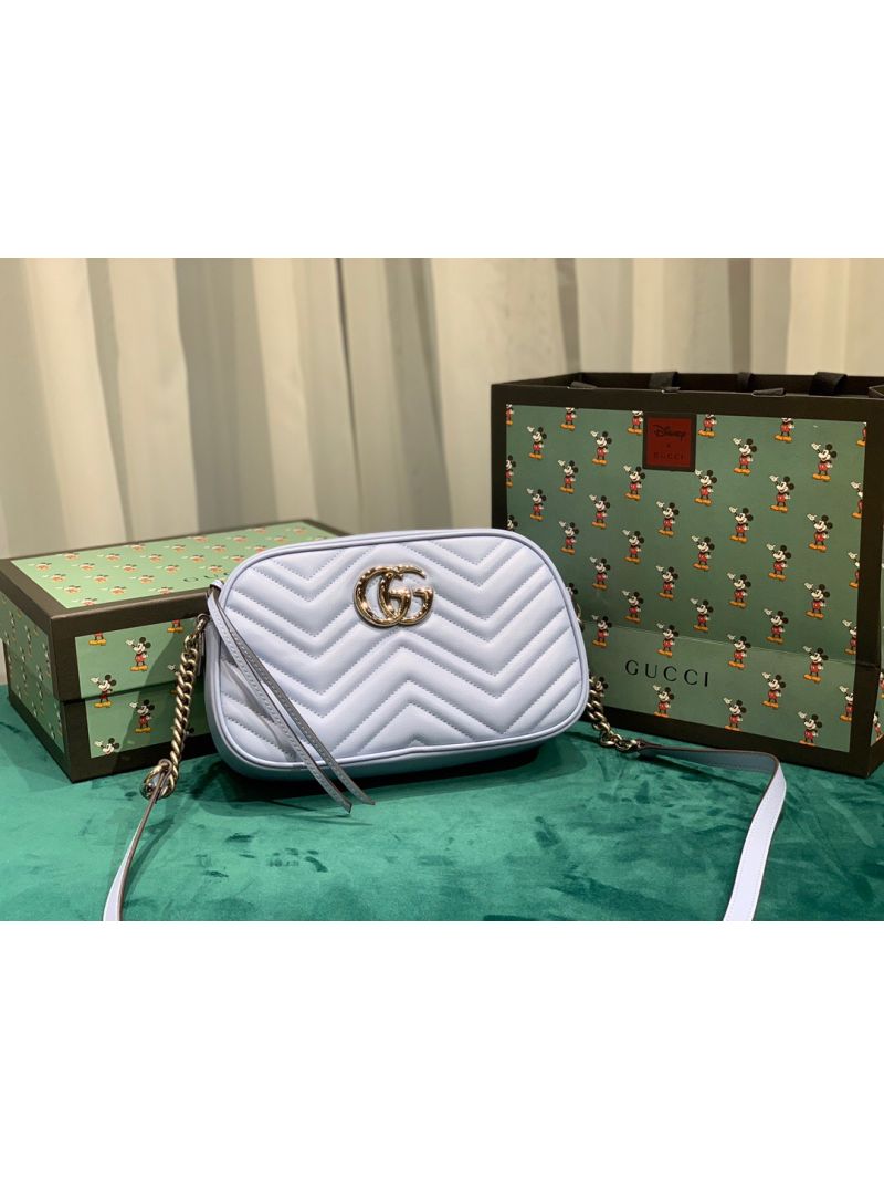 Gucci GG Marmont Small Shoulder Bag 447632 Pastel Blue
