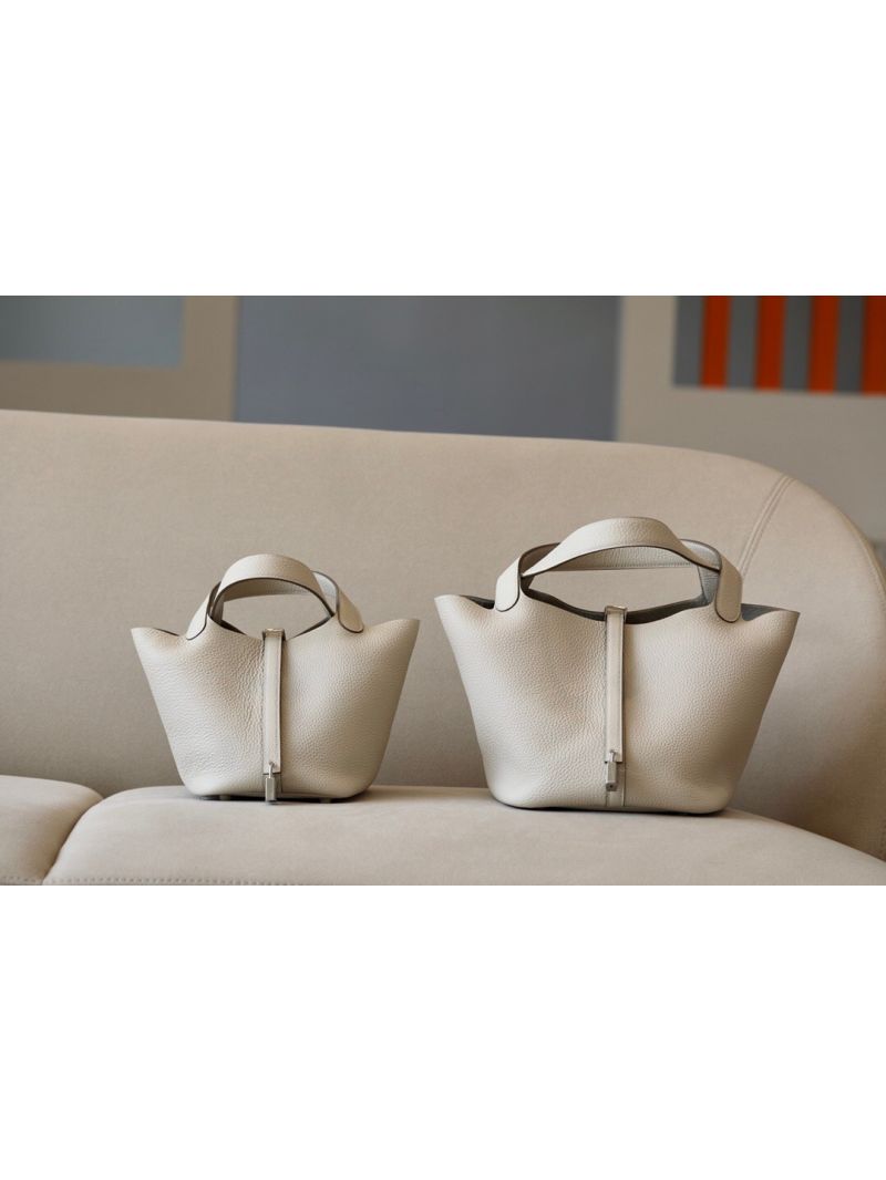 Hermes Picotin Lock bag Milkshake White Clemence leather