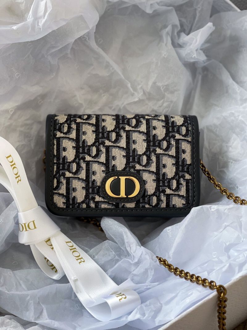 Dior 30 Montaigne Nano Pouch Blue Oblique Jacquard S2105