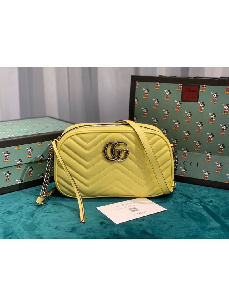 Gucci GG Marmont Small Shoulder Bag 447632 Pastel Yellow