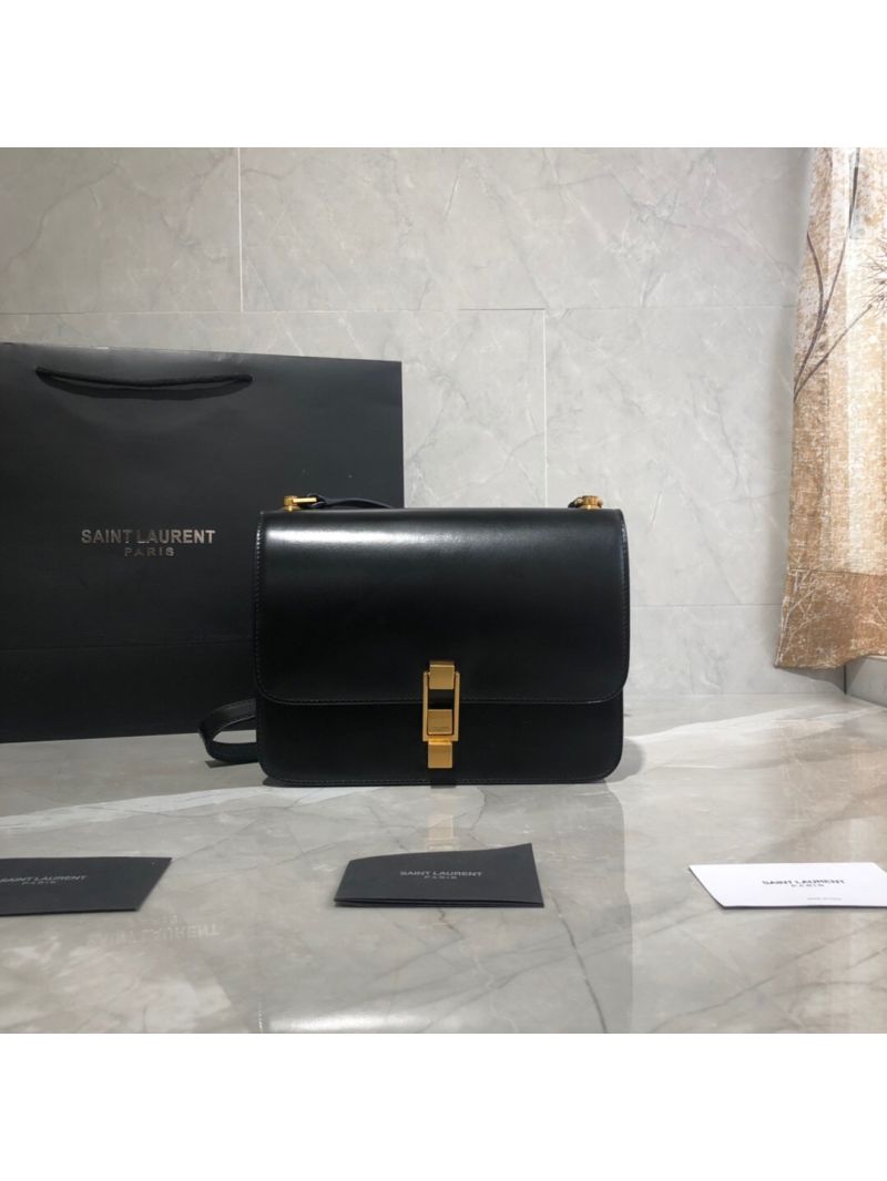 Yves Saint Laurent YSL Carre Satchel In Smooth Leather 585060 Black