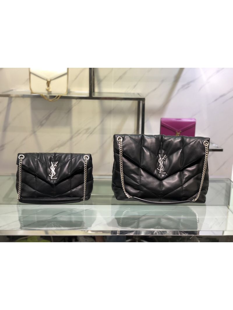 Yves Saint Laurent YSL Loulou Puffer Small Bag In Quilted Lambskin 577476 Black