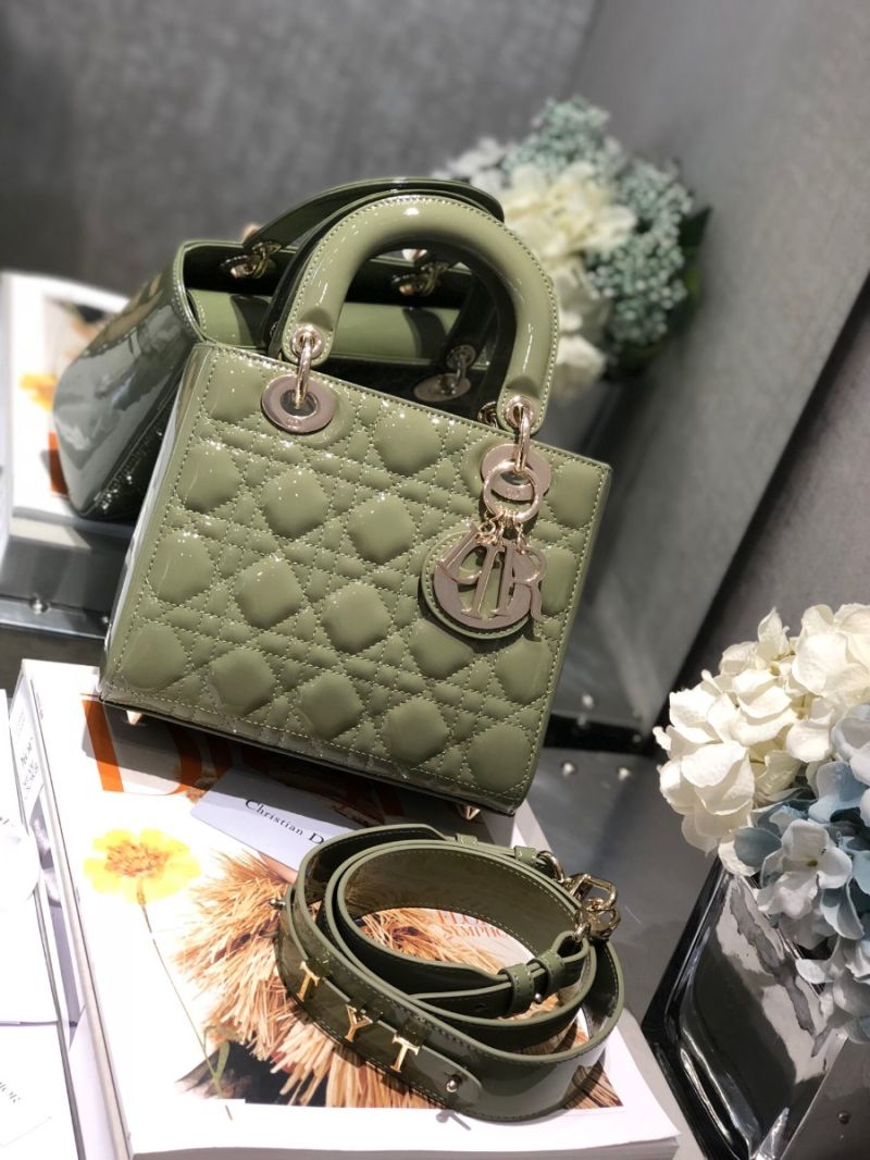 Dior My ABCdior Lady Dior Bag in Patent Calfskin M0538 Dusty Jade