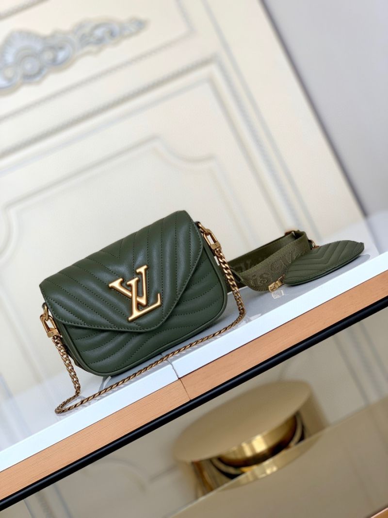 Louis Vuitton LV New Wave Multi-Pochette in khaki calf leather