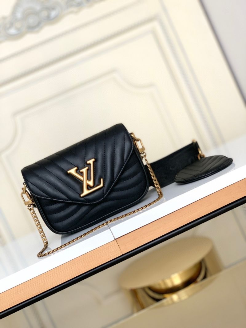 Louis Vuitton LV New Wave Multi-Pochette in black calf leather