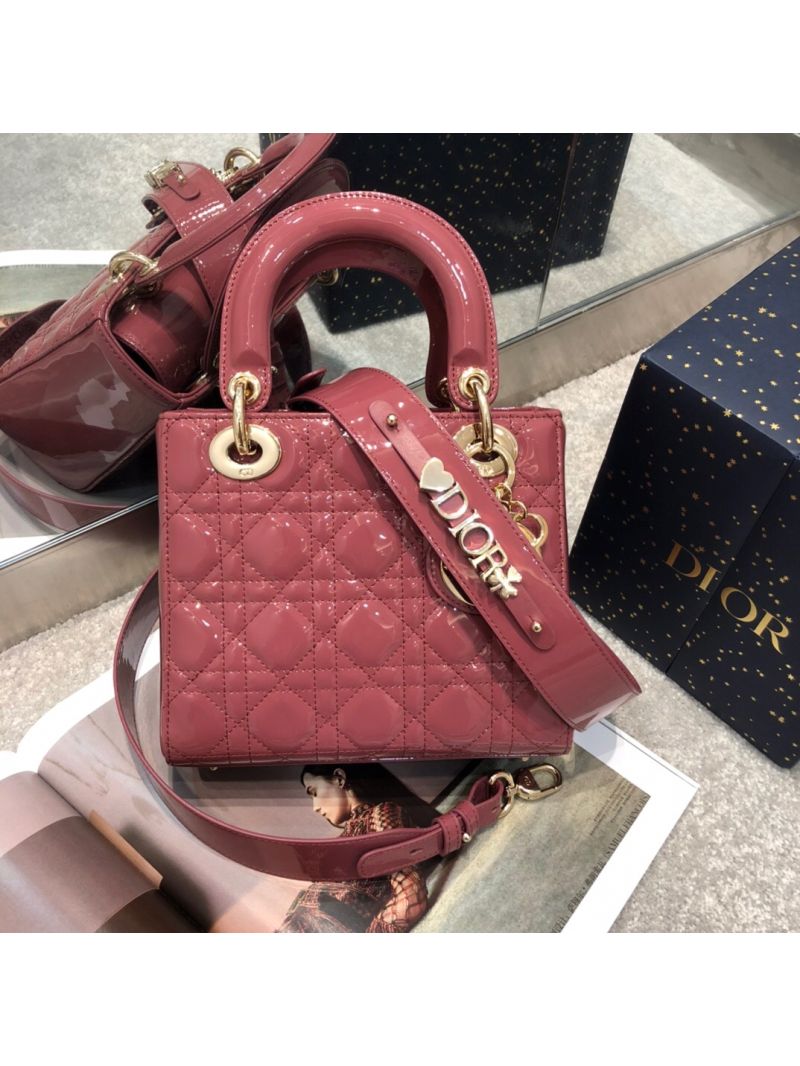 Dior My ABCdior Lady Dior Bag in Patent Calfskin M0538 Mallow Rose