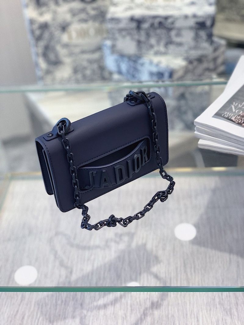 Dior Mini J'adior Flap Bag In Ultra Matte Blue Calfskin 