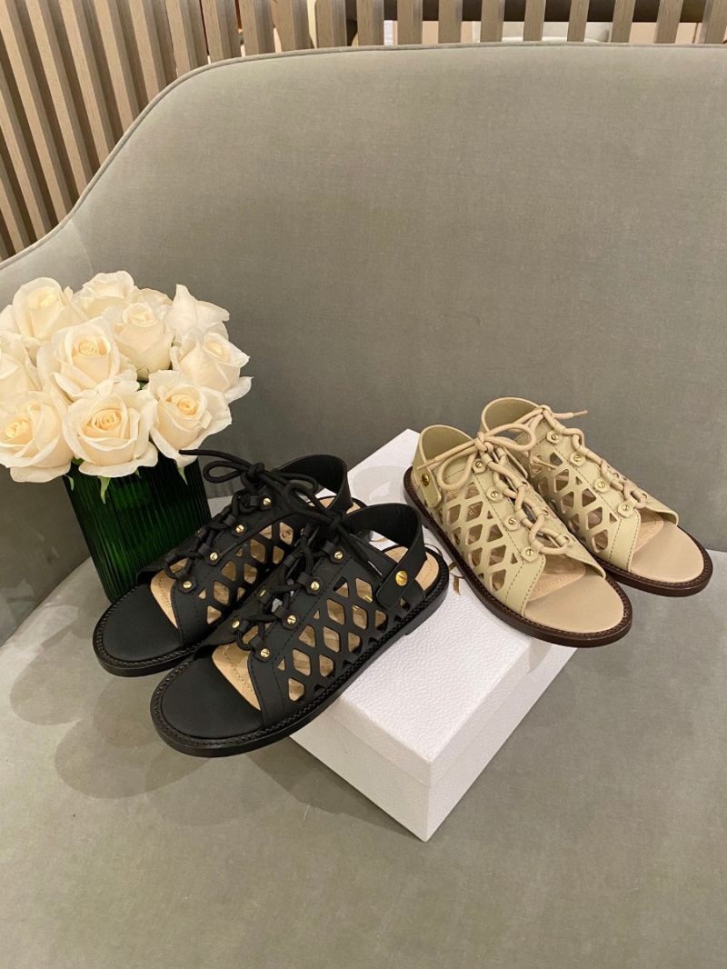 Dior D-Trap Sandals Black Matte Calfskin KCQ510