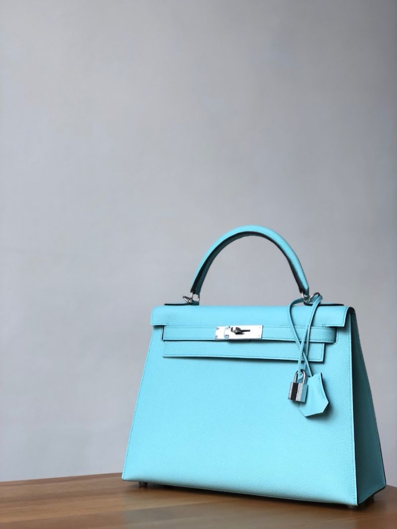 Hermes Kelly Epsom Lagon Blue Bag