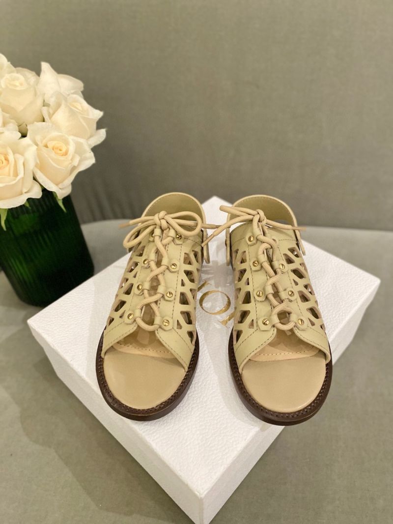 Dior D-Trap Sandals Beige Matte Calfskin KCQ510