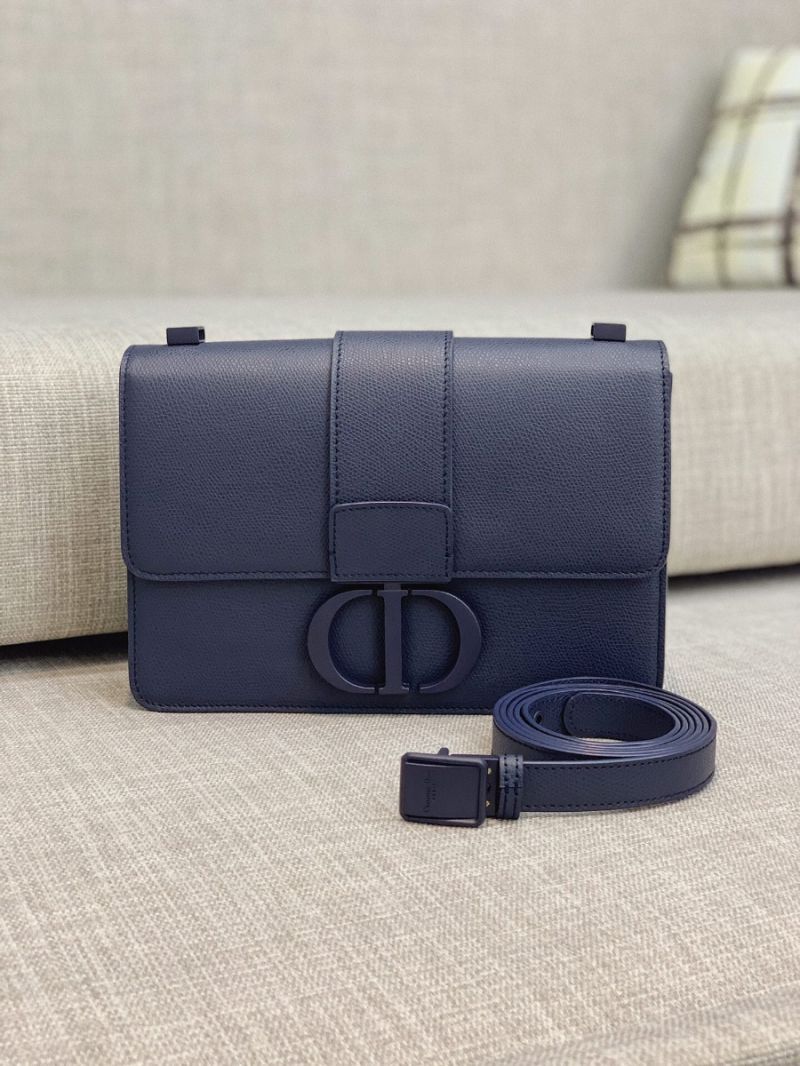 Dior 30 Montaigne Bag Blue Ultramatte Grained Calfskin