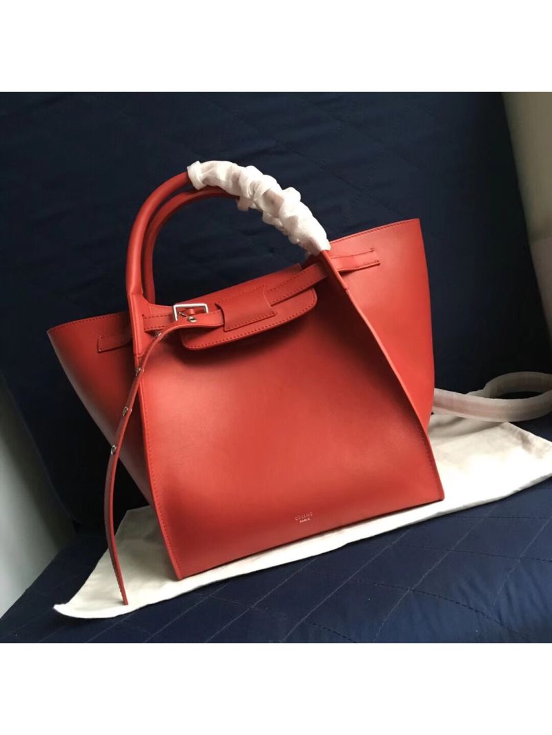 Celine Big Bag With Long Strap In Smooth Calfskin Red 183313