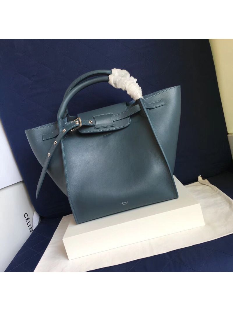 Celine Big Bag With Long Strap In Smooth Calfskin Blue 183313