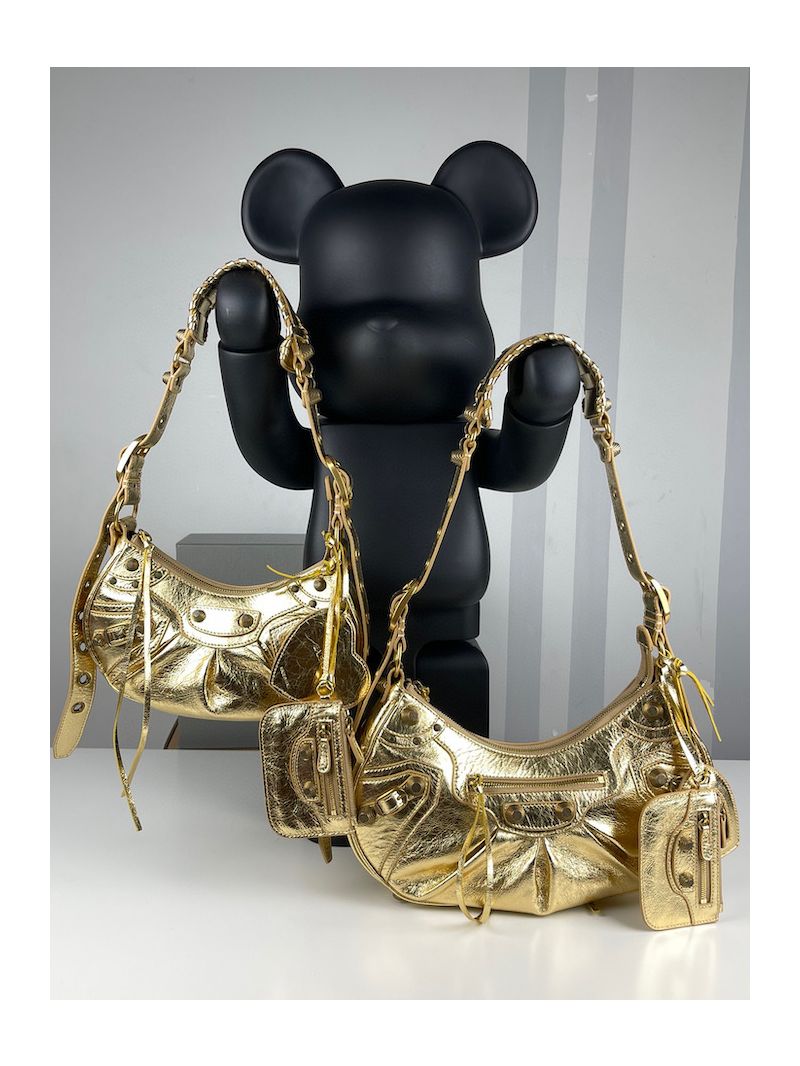 Balenciaga Le Cagole XS S Shoulder Bag in Lambskin Metallic Gold 6713071