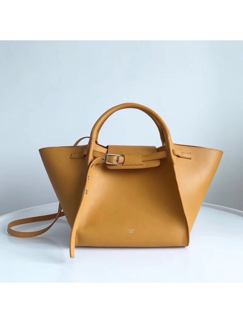 Celine Big Bag With Long Strap In Smooth Calfskin Yellow 183313
