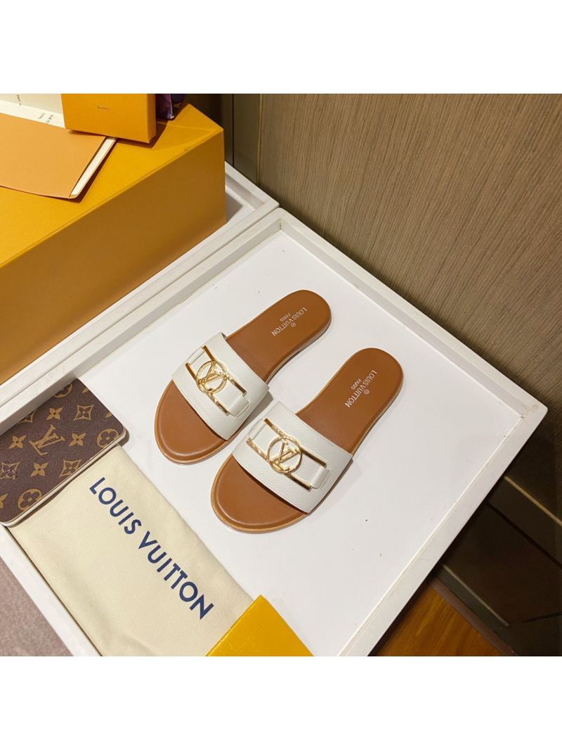 Louis Vuitton LV Lock It Flat Mule 1A64IH White