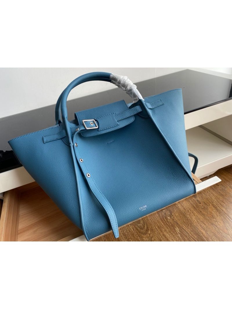 Celine Big Bag In Supple Grained Calfskin 2 Sizes Slate Blue 182863
