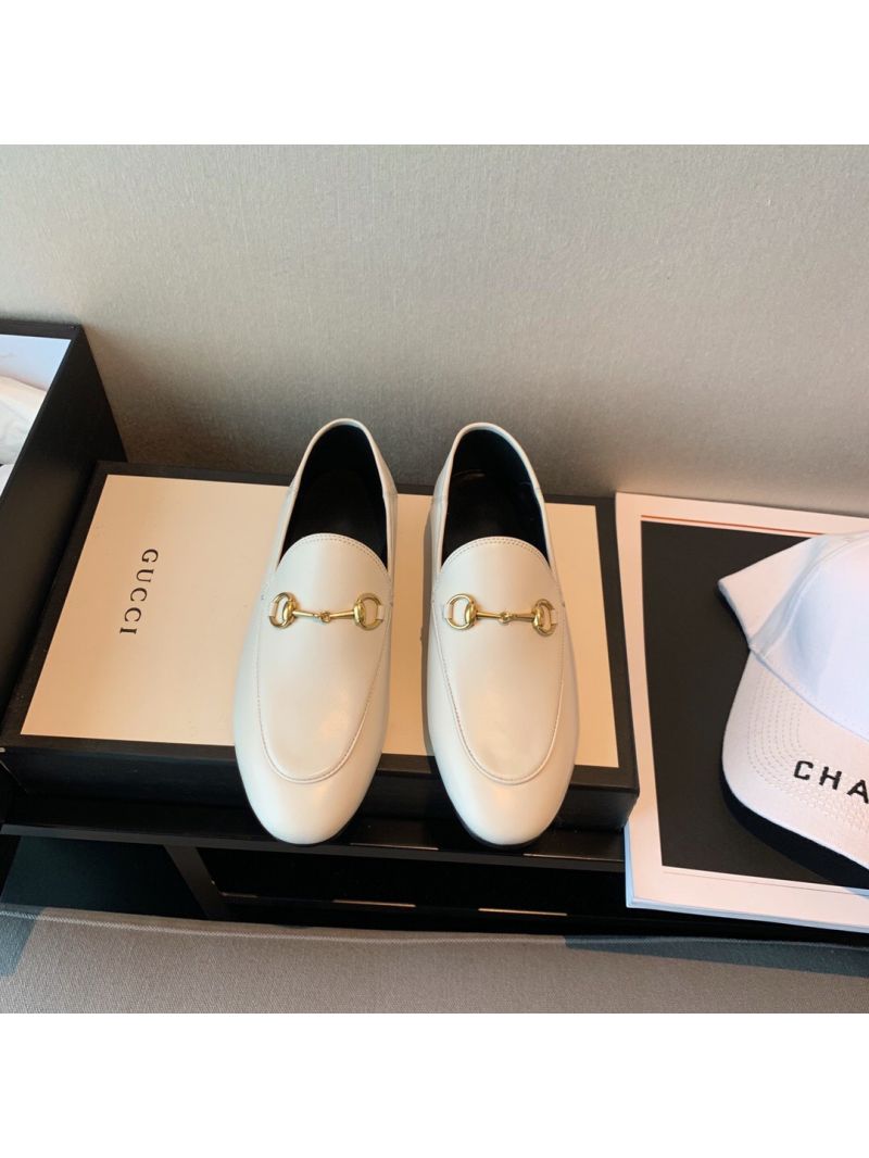 Gucci Leather Horsebit Loafer 414998 White