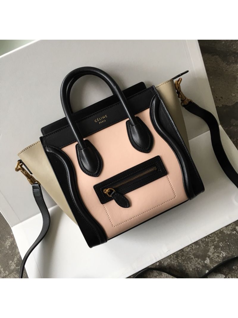 Céline Luggage Tote Smooth Calfskin Tricolour (Grey, Black, Beige)