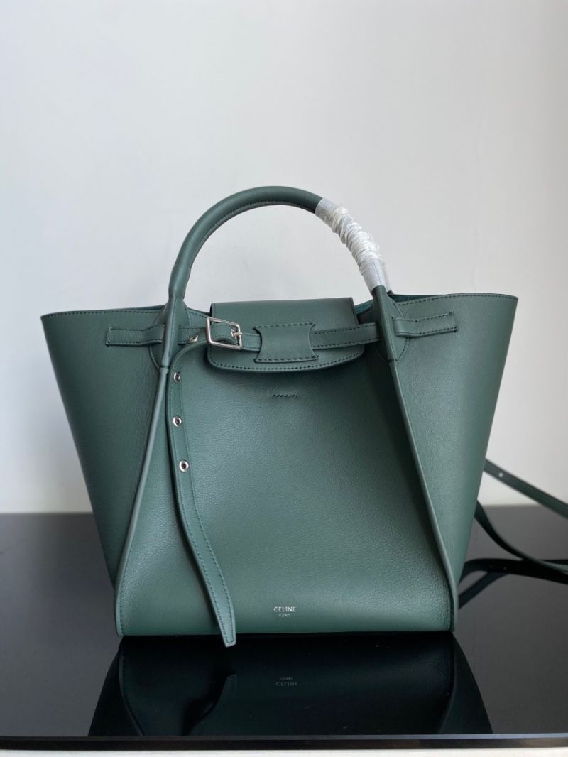 Celine Big Bag With Long Strap In Smooth Calfskin Green 183313