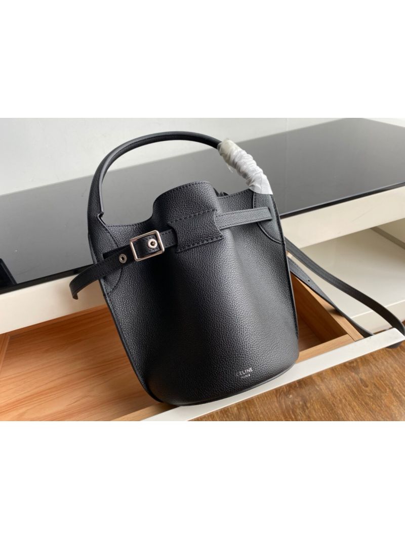 Celine Big Bag Nano Bucket in Supple Grained Calfskin Black 187243