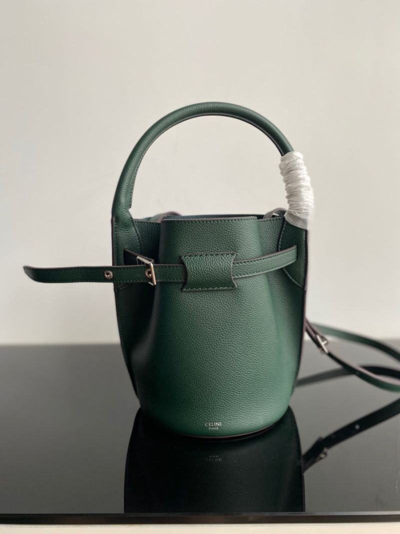 Celine Big Bag Nano Bucket in Supple Grained Calfskin Green 187243