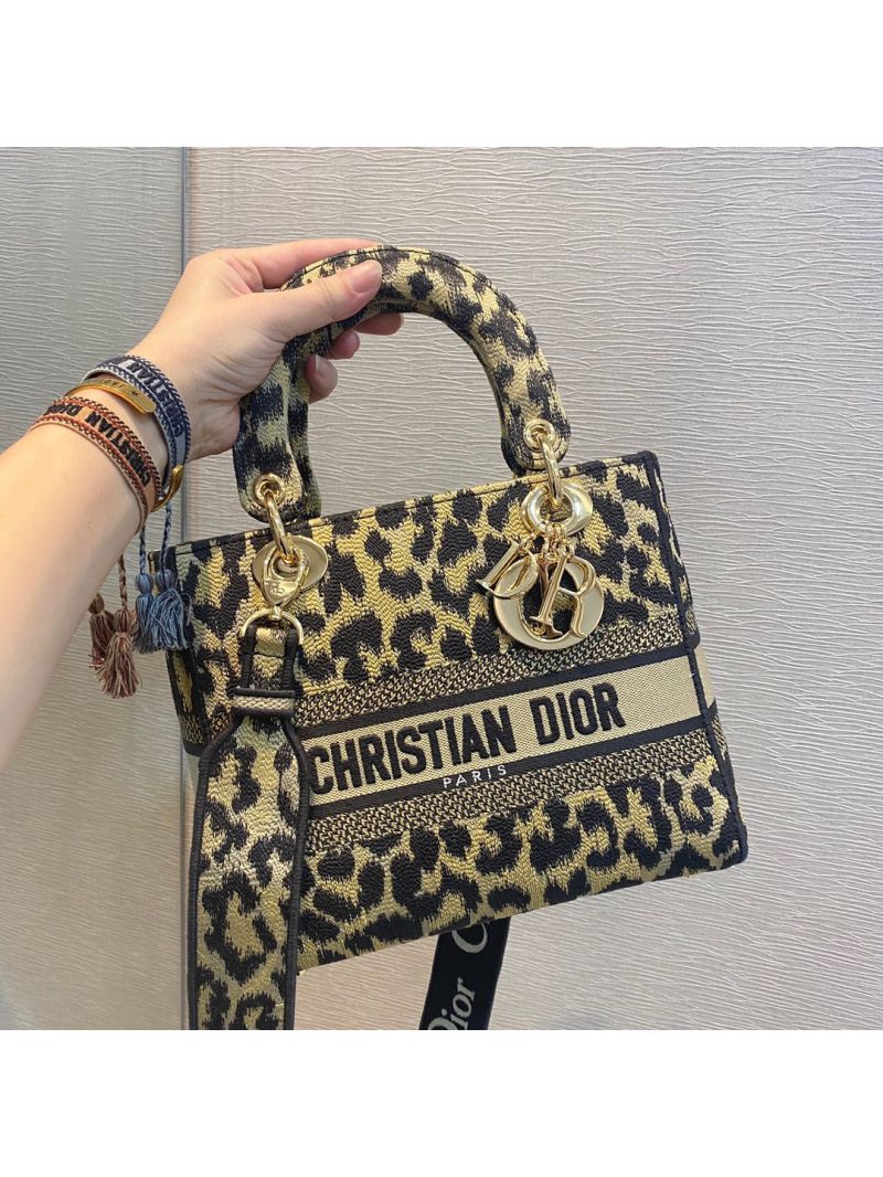 Dior Medium Lady D-Lite Bag Beige Multicolor Mizza Embroidery