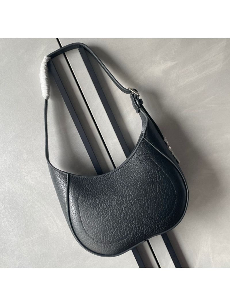 Burberry Small Chess Shoulder Bag Black Grained Leather 8080955