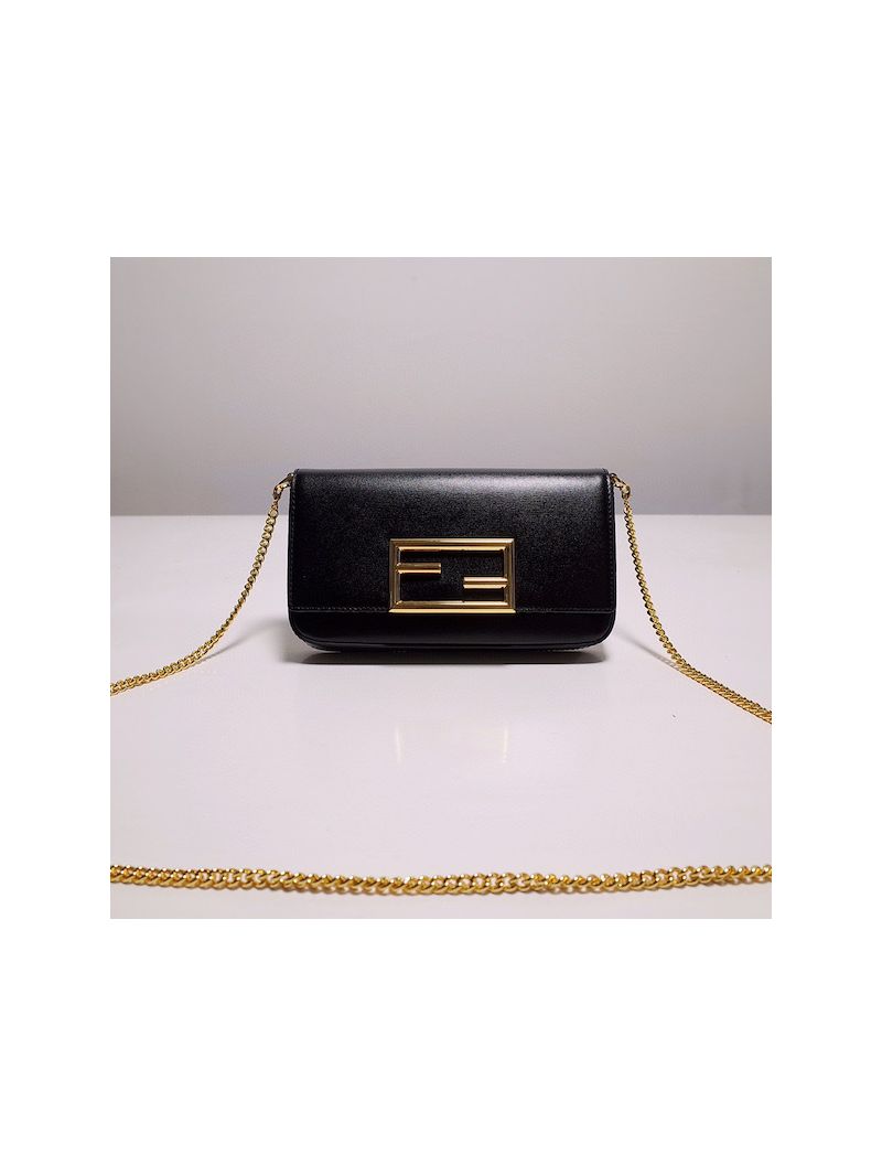Fendi 2 in 1 Wallet On Chain With Pouches 8BS032A Black