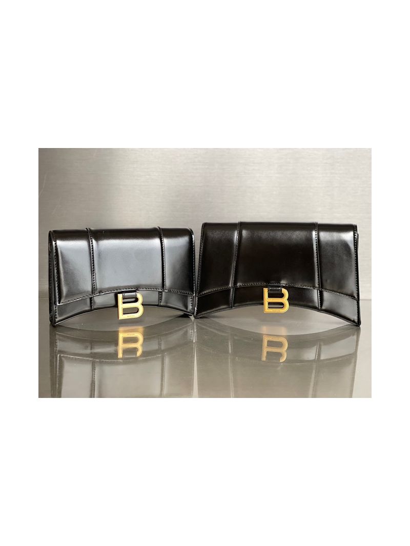 Balenciaga Hourglass Chain Bag in Smooth Leather 6449731 Black