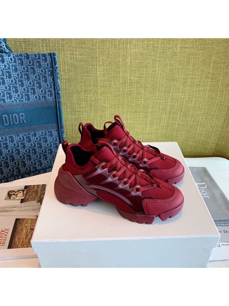 Dior D-Connect Sneaker Technical Fabric Burgundy