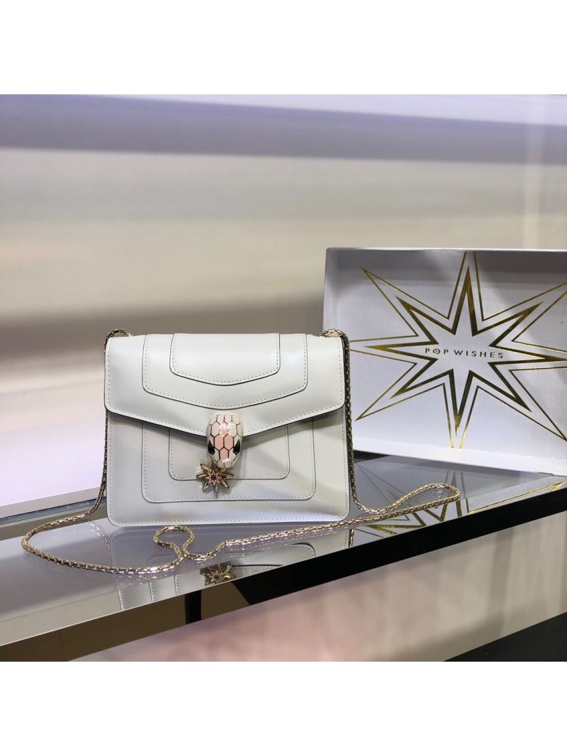 Bvlgari Serpenti Forever Flap Cover Bag "Pop Wishes" 287555 White