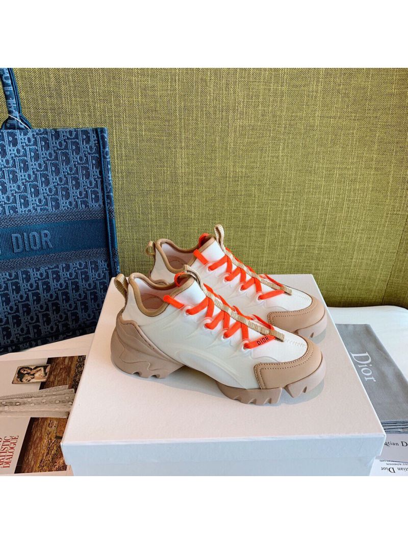 Dior D-Connect Sneaker Technical Fabric Multicolor Neon Orange
