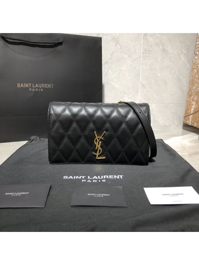 Saint Laurent YSL Angie Chain Bag In Diamond-quilted Lambskin 568906 Black