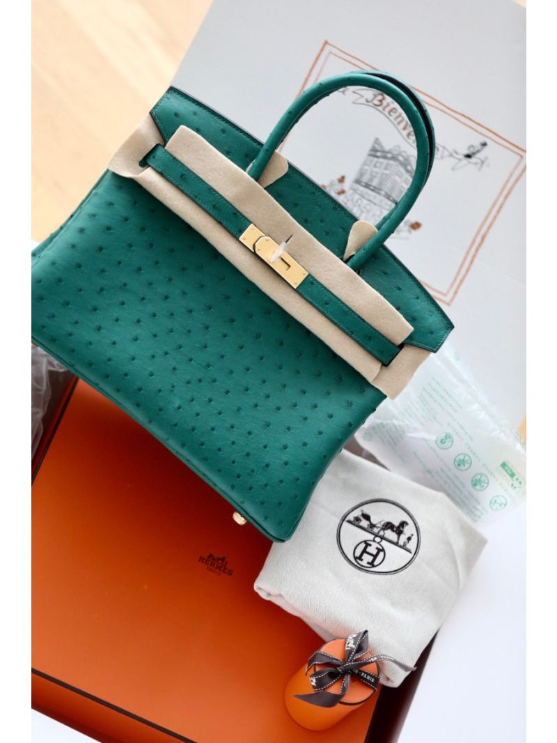 Hermes Birkin Ostrich Leather in Vert Vertigo