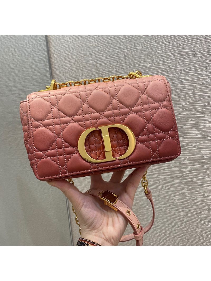 Dior Small Caro Bag Soft Cannage Calfskin M9241 Pink Gradient