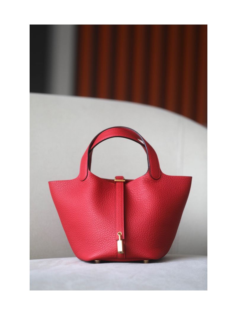 Hermes Picotin Lock bag Red Clemence leather 
