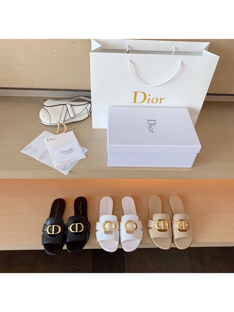 Dior 30 Montaigne Mule Black Calfskin KCQ266