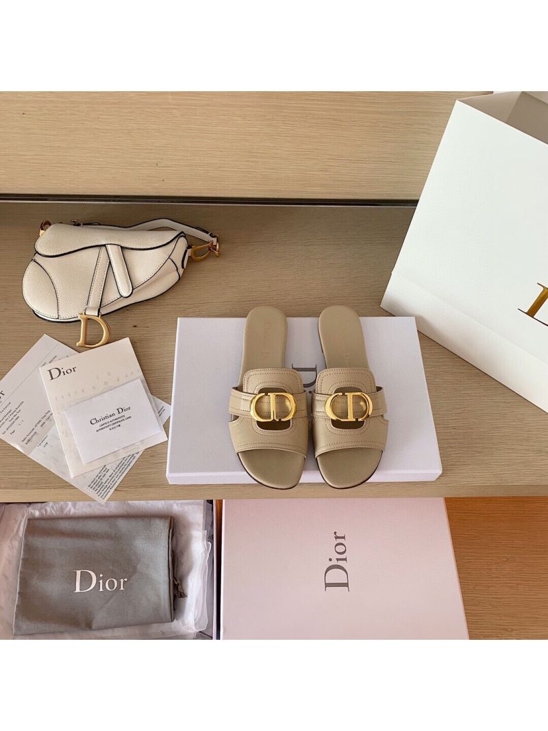 Dior 30 Montaigne Mule Nude Calfskin KCQ266