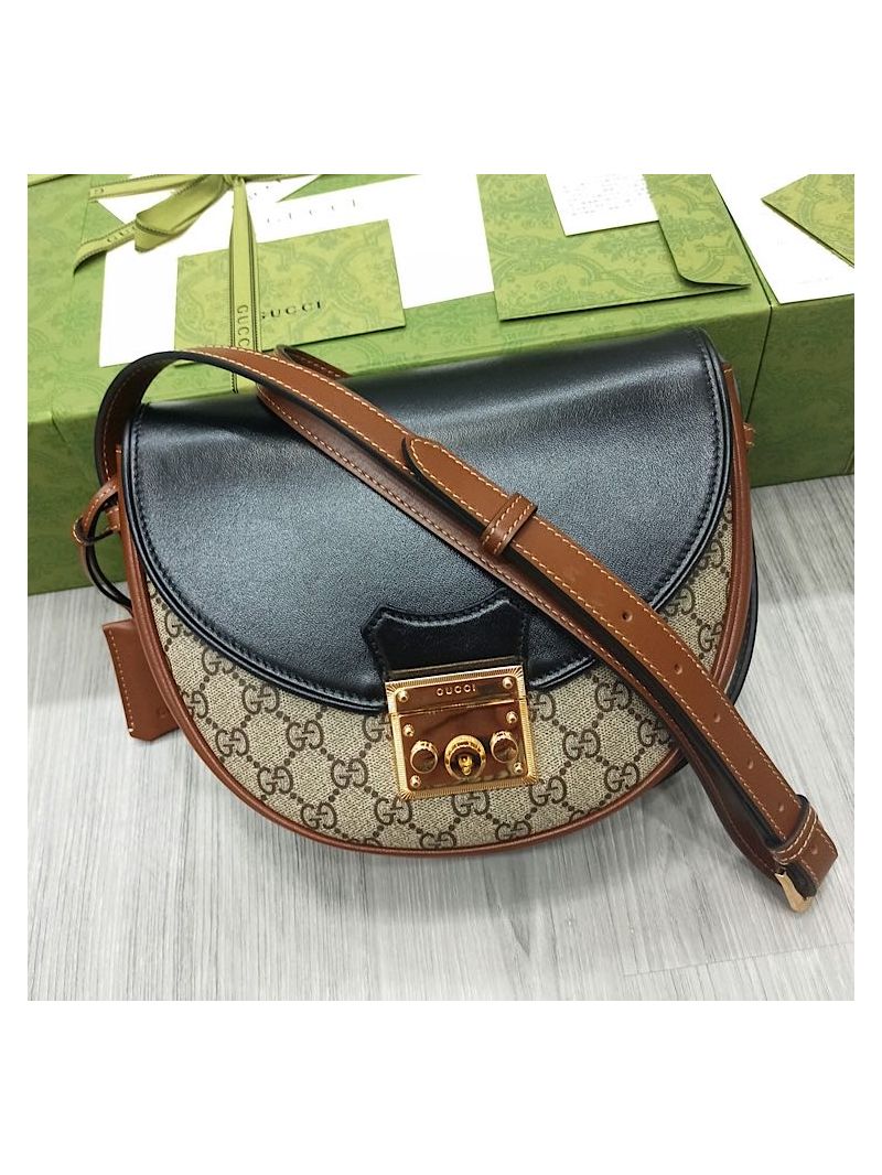 Gucci Padlock Small Shoulder Bag 644524 Black Brown