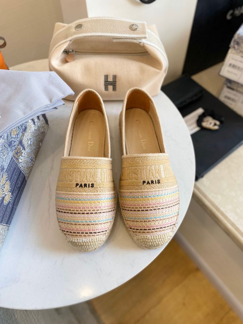 Dior Granville Espadrille Multicolour D-Stripes Embroidered Cotton KDB585