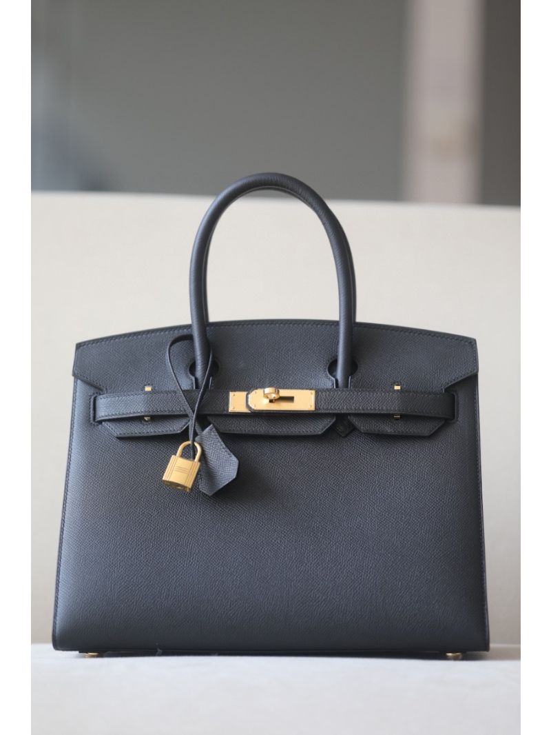 Hermes Birkin Sellier Bag in Black Epsom Leather